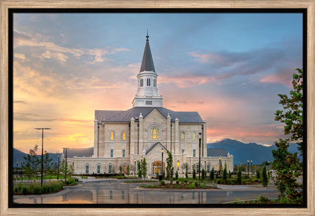 Taylorsville Temple - Covenant Path - framed giclee canvas