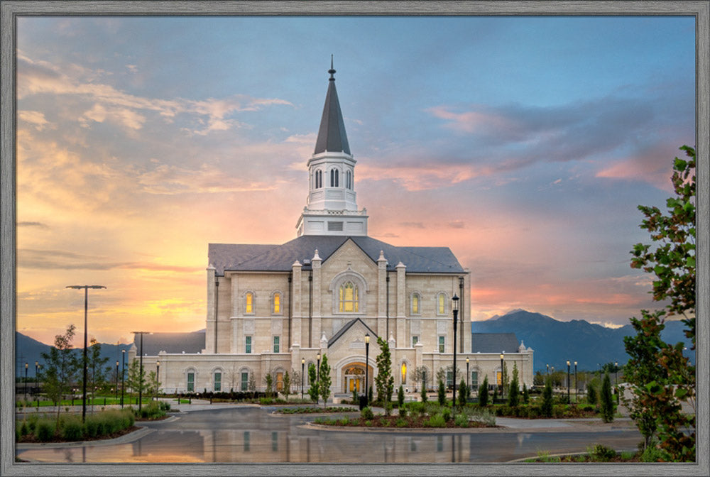 Taylorsville Temple - Covenant Path - framed giclee canvas