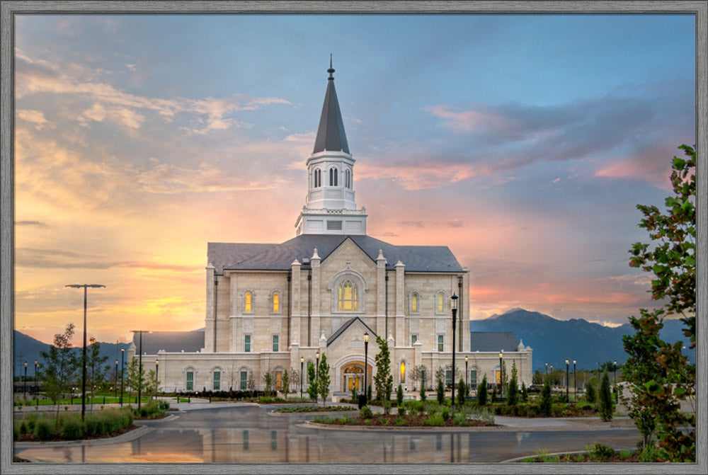 Taylorsville Temple - Covenant Path - framed giclee canvas