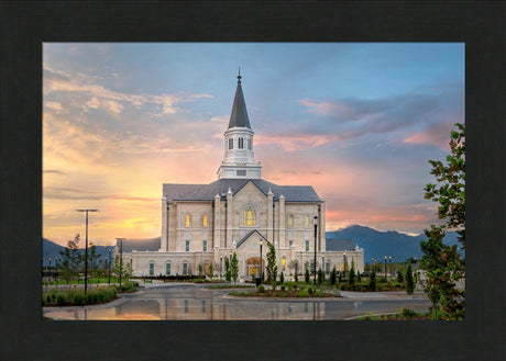 Taylorsville Temple - Covenant Path - framed giclee canvas