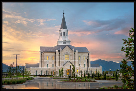 Taylorsville Temple - Covenant Path - framed giclee canvas