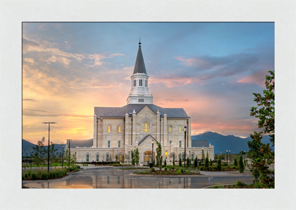 Taylorsville Temple - Covenant Path - framed giclee canvas