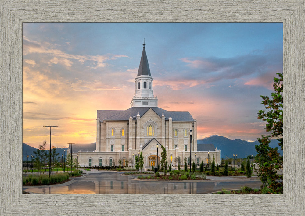 Taylorsville Temple - Covenant Path - framed giclee canvas