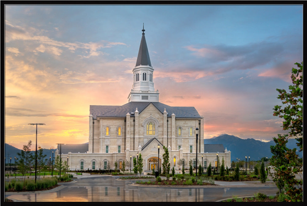 Taylorsville Temple - Covenant Path - framed giclee canvas