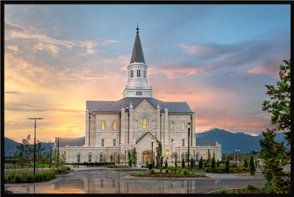 Taylorsville Temple - Covenant Path - framed giclee canvas