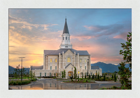 Taylorsville Temple - Covenant Path - framed giclee canvas