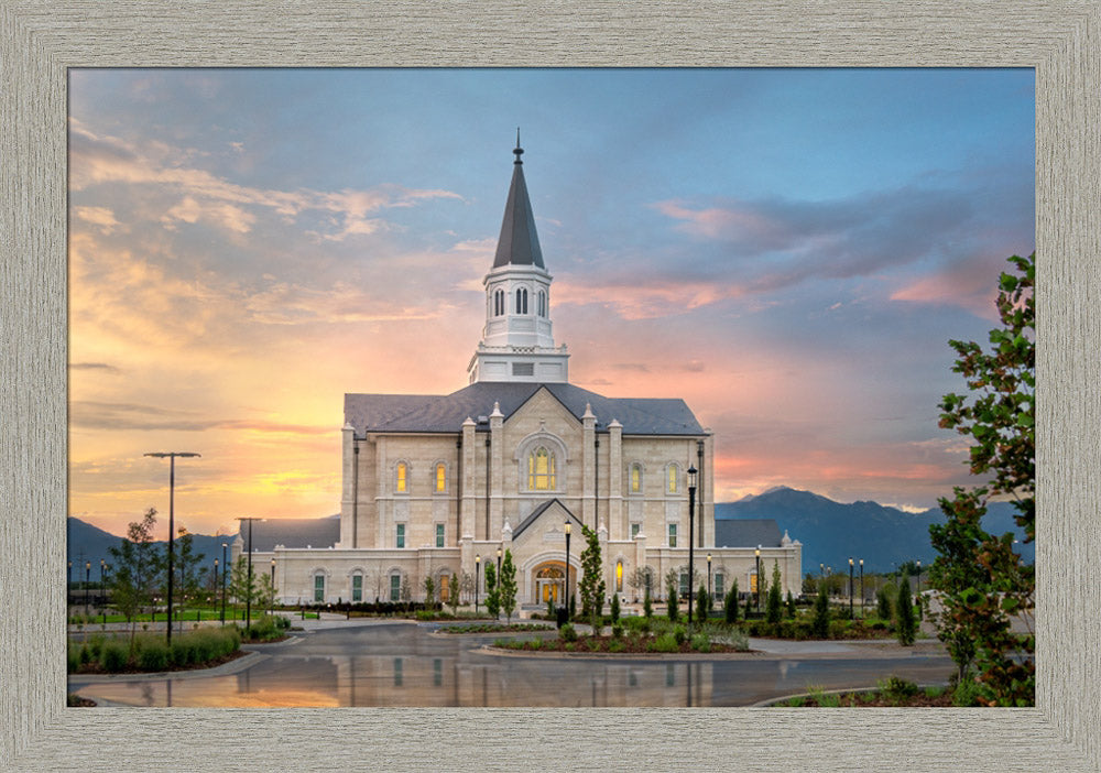 Taylorsville Temple - Covenant Path - framed giclee canvas