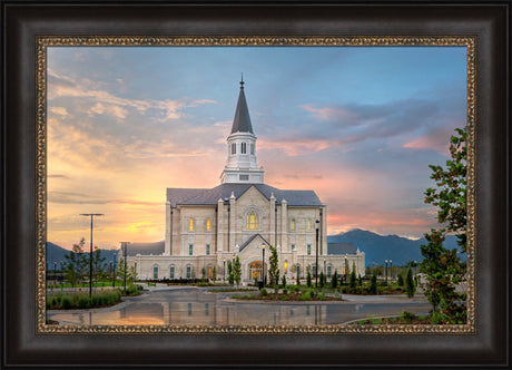 Taylorsville Temple - Covenant Path - framed giclee canvas