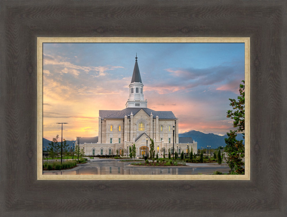 Taylorsville Temple - Covenant Path - framed giclee canvas