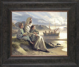 Men of Galilee 17x20 framed giclee canvas dark brown frame