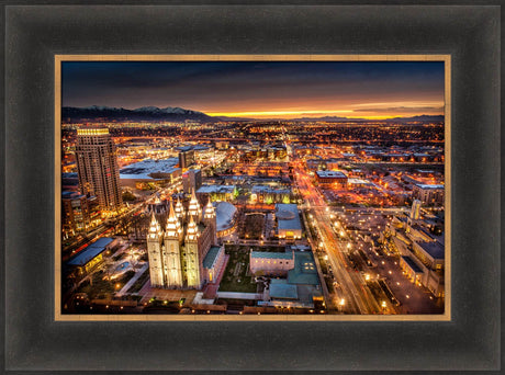 Salt Lake Temple - Sunset Cityscape by Scott Jarvie