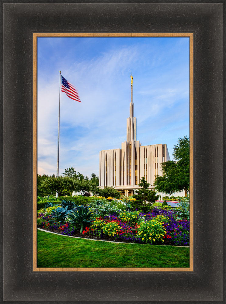 Seattle Temple - Flag by Scott Jarvie