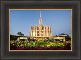 Seattle Temple - Sunset with Flowers by Scott Jarvie