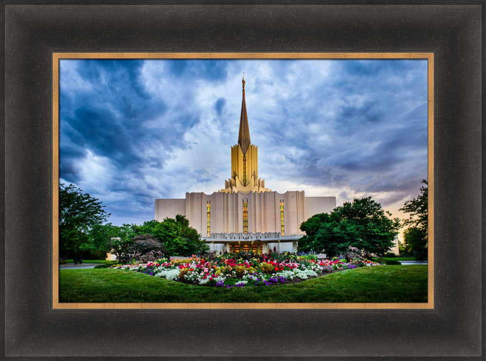 Jordan River Temple - Stormy Garden by Scott Jarvie