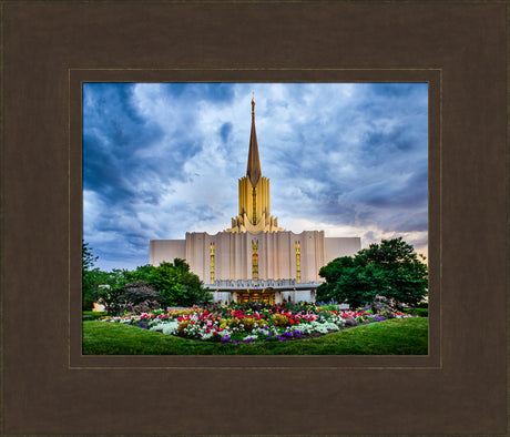 Jordan River Temple - Stormy Garden by Scott Jarvie