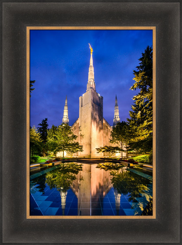 Portland Temple - Reflections in Blue by Scott Jarvie