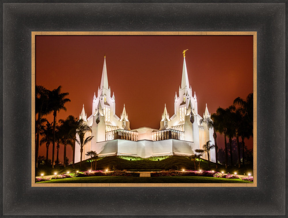 San Diego Temple - Sunset on Fire by Scott Jarvie