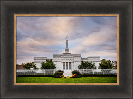 Columbus Temple - Sign in Garden by Scott Jarvie