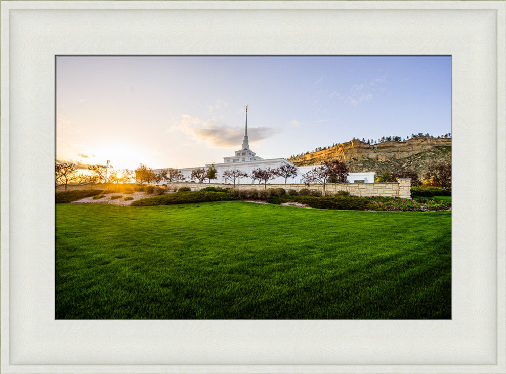 Billings Temple - Sunset - framed giclee canvas