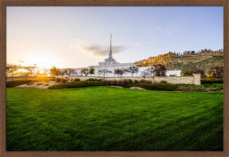 Billings Temple - Sunset - framed giclee canvas