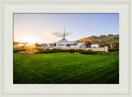 Billings Temple - Sunset - framed giclee canvas