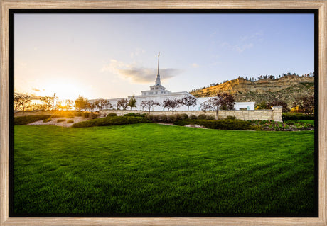 Billings Temple - Sunset - framed giclee canvas