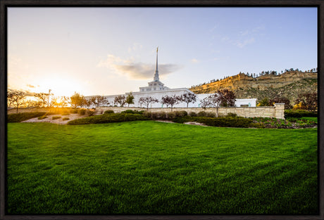 Billings Temple - Sunset - framed giclee canvas