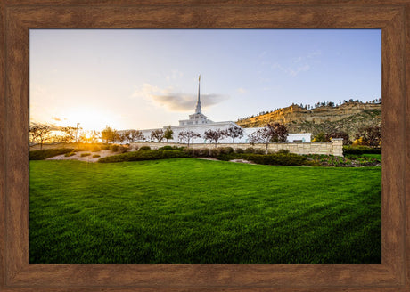 Billings Temple - Sunset - framed giclee canvas