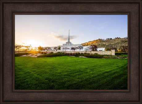 Billings Temple - Sunset - framed giclee canvas