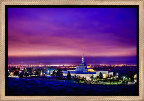 Billings Montana Temple - Purple Twilight - framed giclee canvas