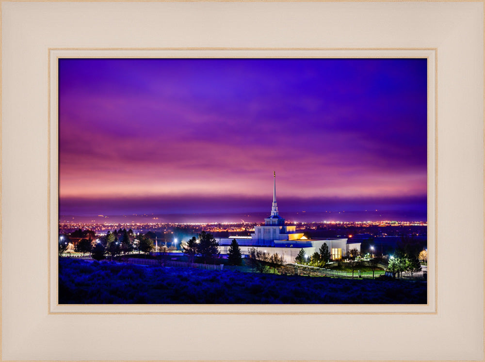 Billings Montana Temple - Purple Twilight - framed giclee canvas