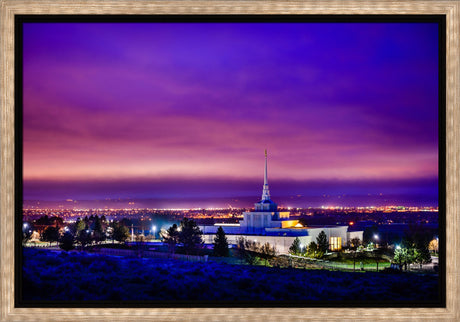 Billings Montana Temple - Purple Twilight - framed giclee canvas