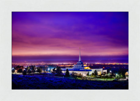 Billings Montana Temple - Purple Twilight - framed giclee canvas