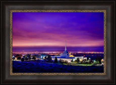 Billings Montana Temple - Purple Twilight - framed giclee canvas