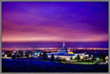 Billings Montana Temple - Purple Twilight - framed giclee canvas