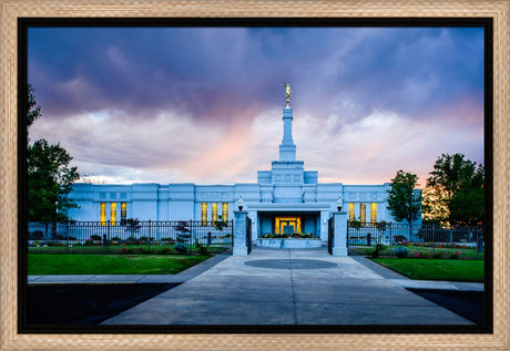 Medford Temple - Sunset - framed giclee canvas