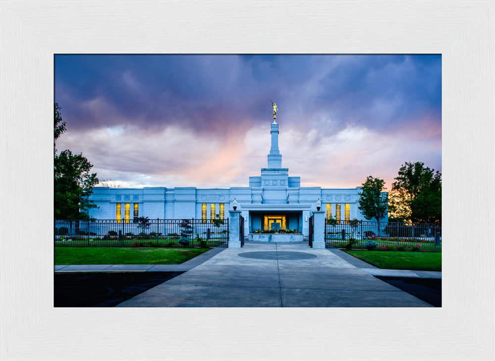 Medford Temple - Sunset - framed giclee canvas