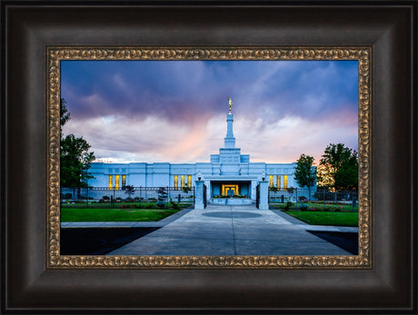 Medford Temple - Sunset - framed giclee canvas