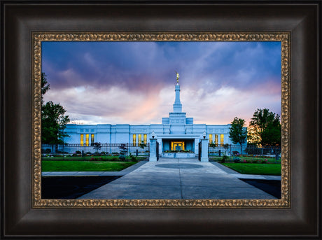 Medford Temple - Sunset - framed giclee canvas