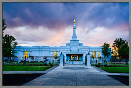 Medford Temple - Sunset - framed giclee canvas