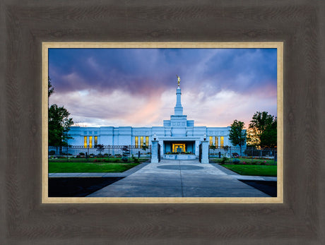 Medford Temple - Sunset - framed giclee canvas