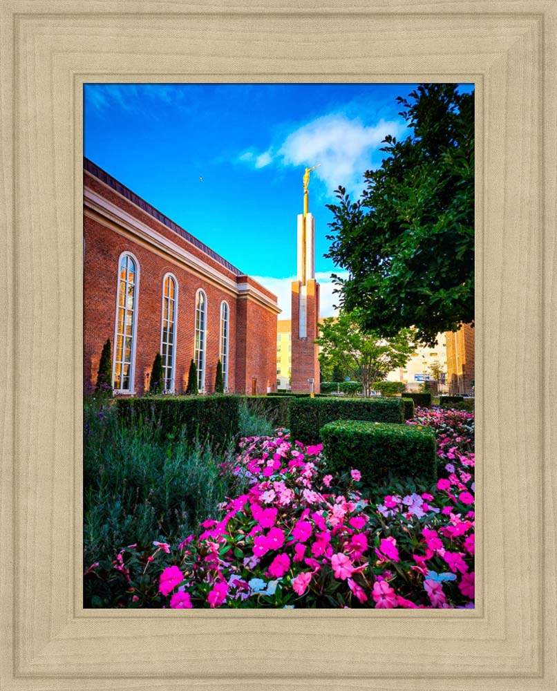 Copenhagen Denmark Temple - Flowers - framed giclee canvas