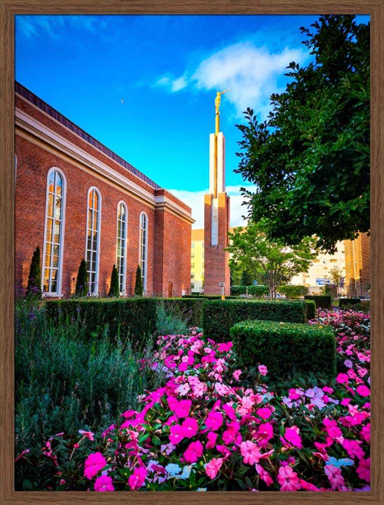 Copenhagen Denmark Temple - Flowers - framed giclee canvas