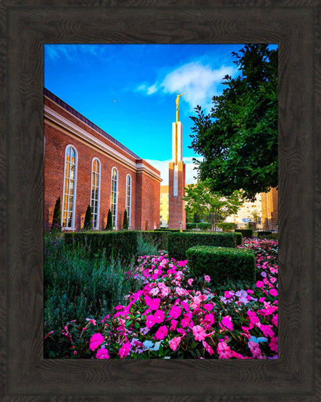 Copenhagen Denmark Temple - Flowers - framed giclee canvas