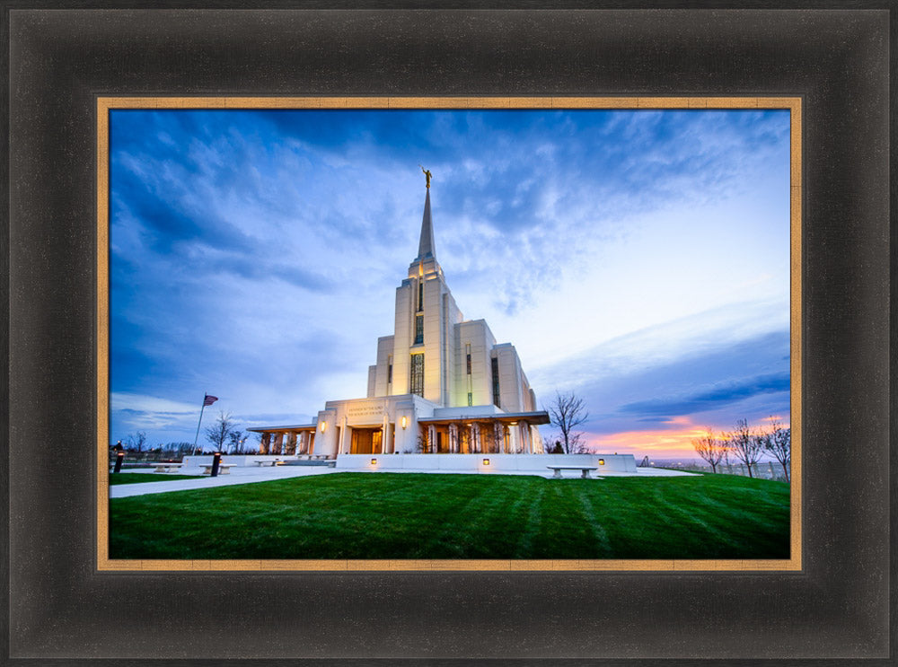 Rexburg Temple - Sunset from the Front by Scott Jarvie