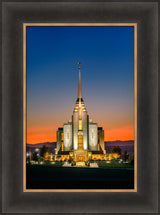 Rexburg Temple - Orange Sunset by Scott Jarvie