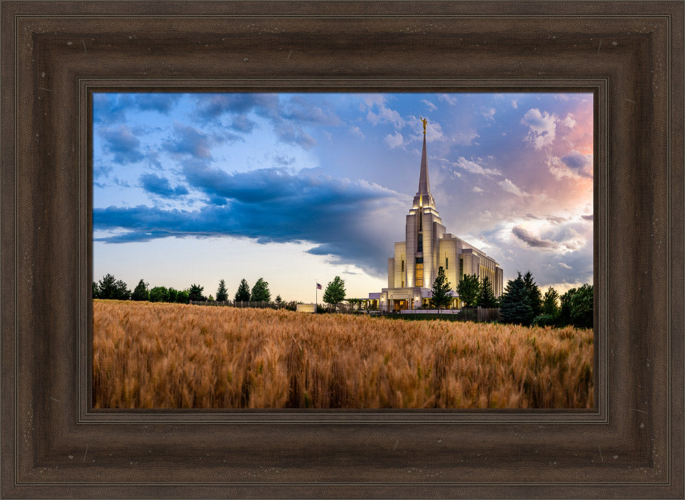 Rexburg Temple - Field Sunset by Scott Jarvie