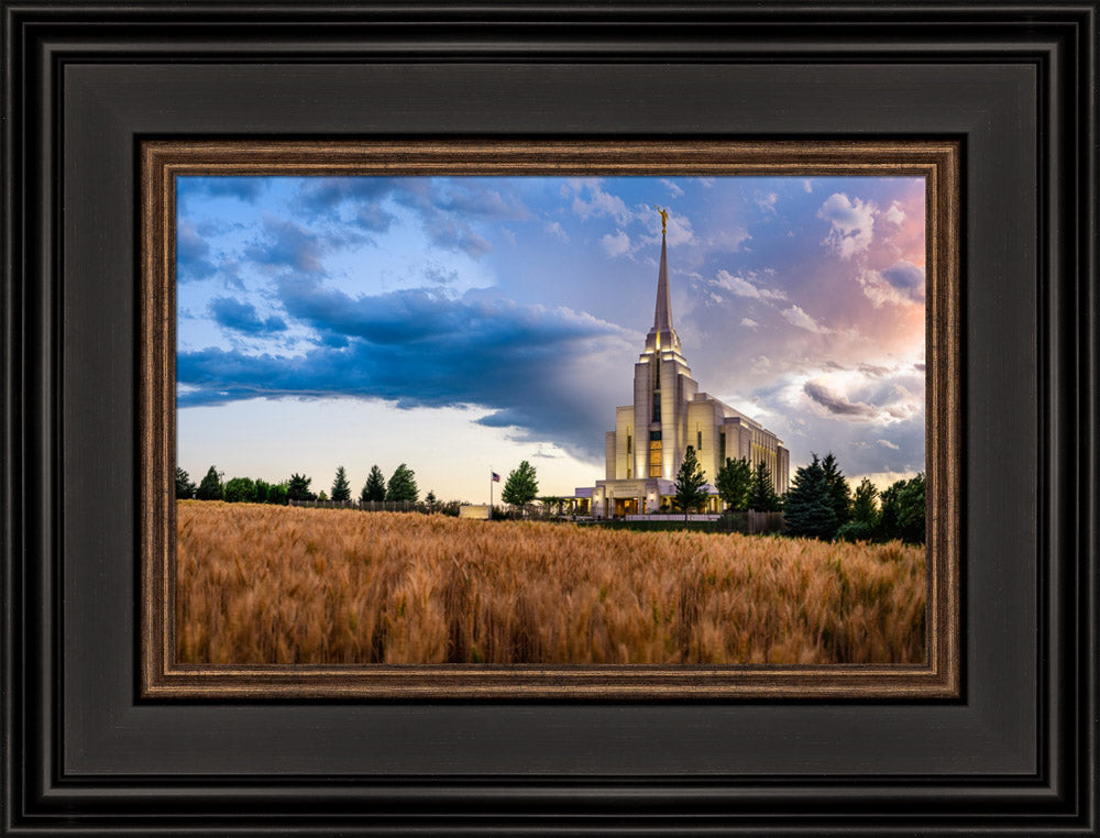 Rexburg Temple - Field Sunset by Scott Jarvie