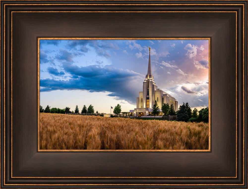 Rexburg Temple - Field Sunset by Scott Jarvie