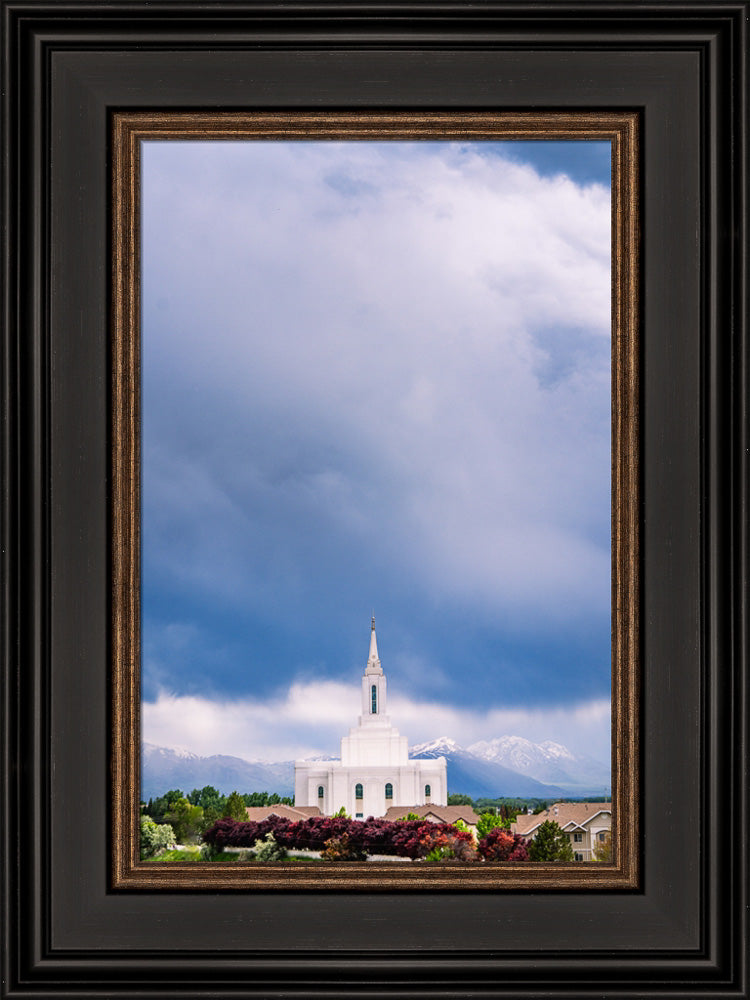 Orem Temple - Windows of Heaven - framed giclee canvas